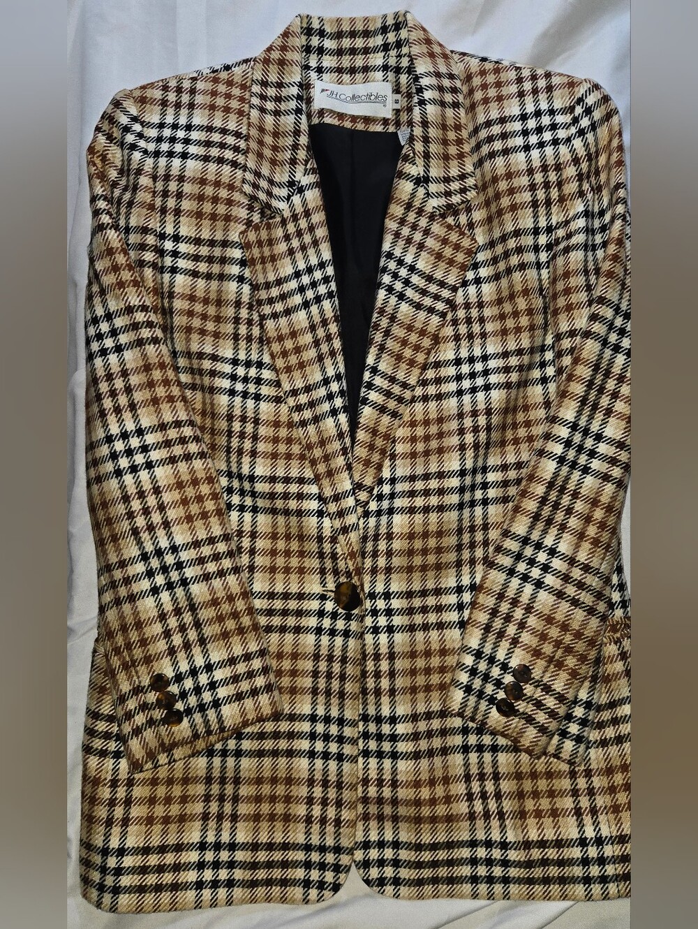 JH Collectibles Brown and Black Plaid Sport Coat